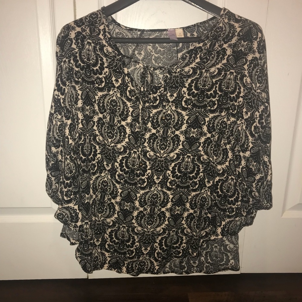 Black and cream tunic blouse